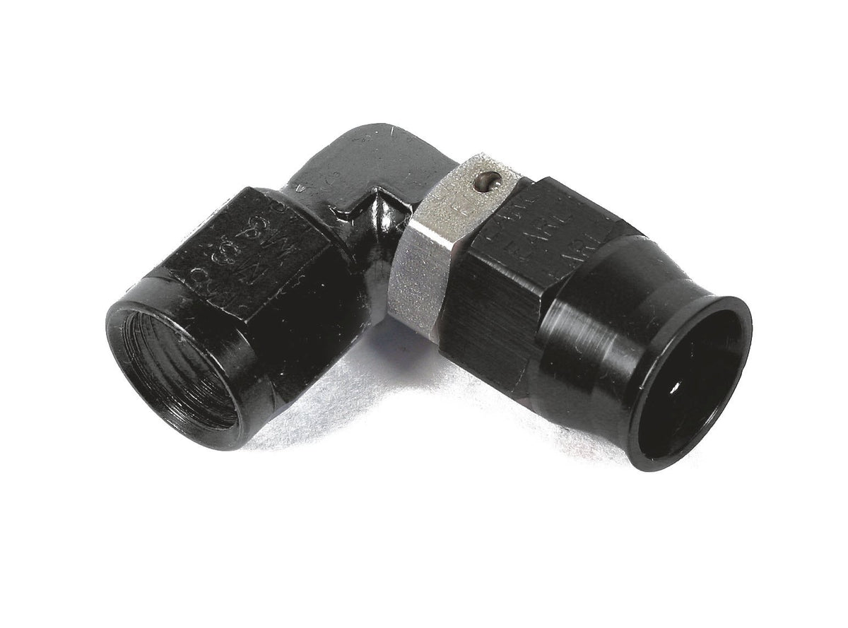 Earl’s Adj. Low Profile 90 Degree Speed-Seal Hose End, -4 Hose Size, 4 Nut Size - AT609034ERL