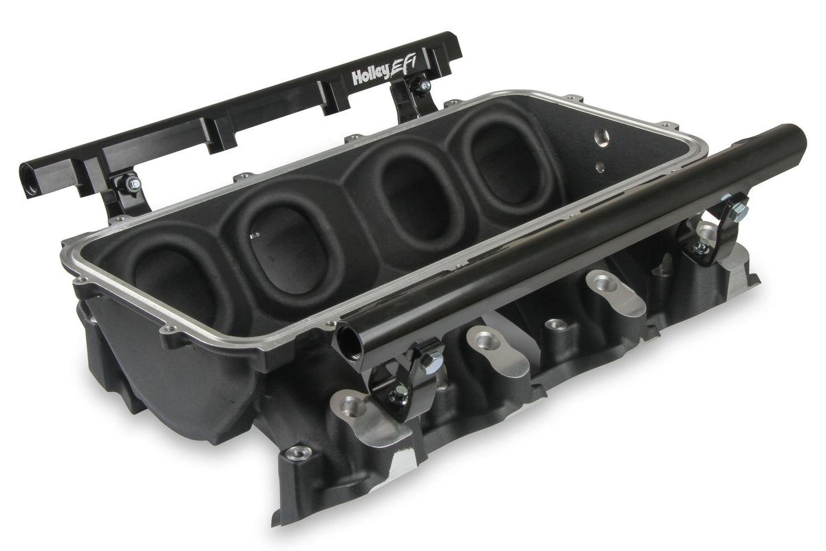 Holley EFI Holley Lo-Ram Manifold Base and Fuel Rails Single Fuel Injector GM LS3/L93 - 300-670BK