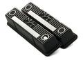 Holley M/T Valve Covers - Vintage Style - Finned - SBC - Satin Black - 241-83
