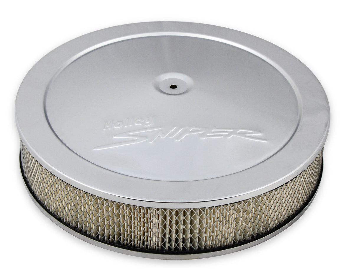 Holley Sniper Air Cleaner Assembly, 14" x 4" - Chrome Finish - 120-540