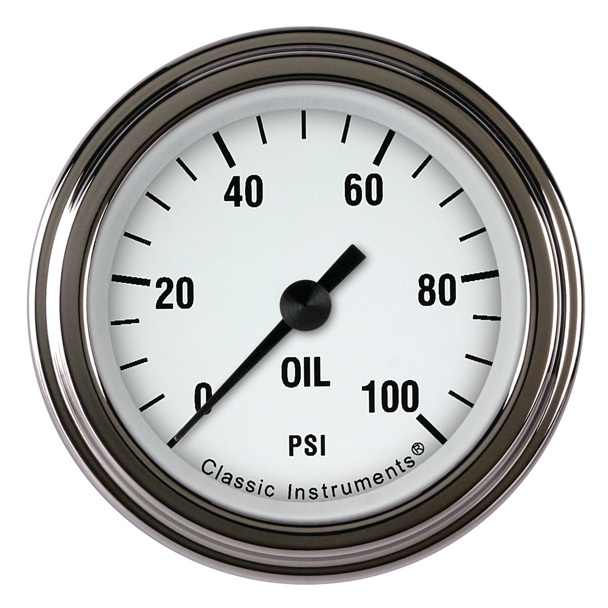 Classic Instruments White Hot 2-1/8" Oil Pressure Gauge - WH181SLF