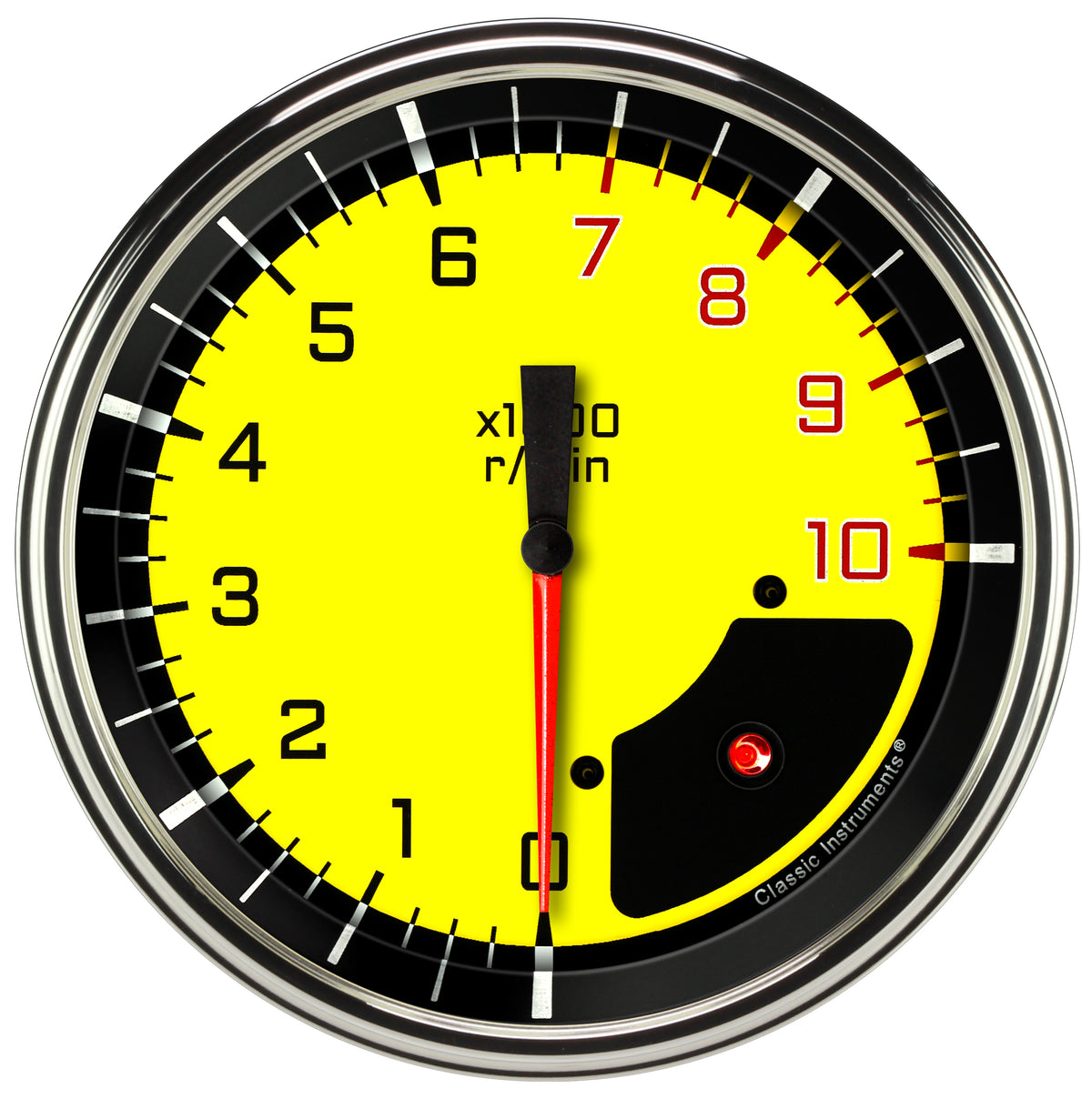 Classic Instruments Autocross Yellow 5" Tachometer Gauge (10K) - AX71YSLF