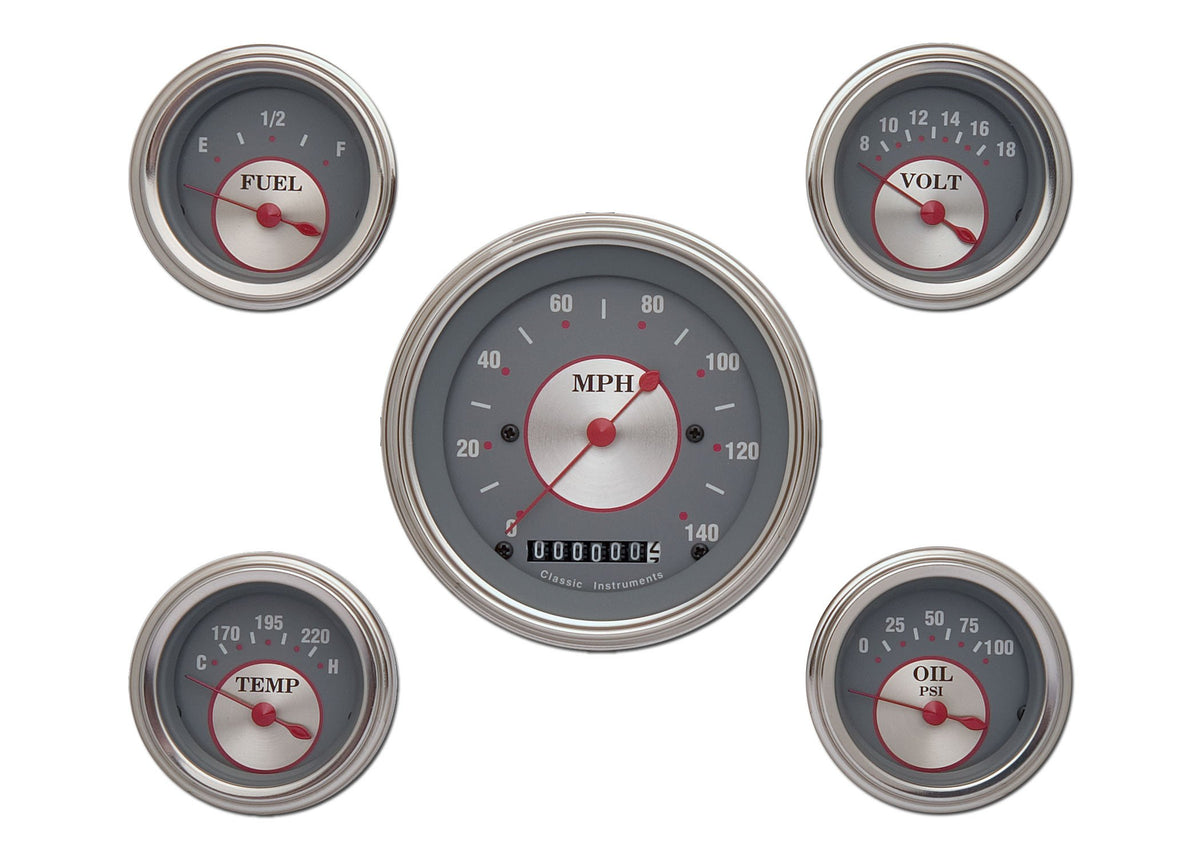 Classic Instruments Silver Series Five Gauge Set - SS00SLF