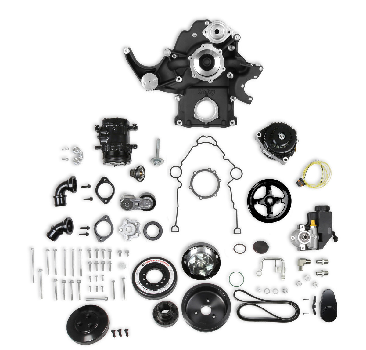 Holley Premium Black Mid-Mount Complete Accessory System - 20-293BK