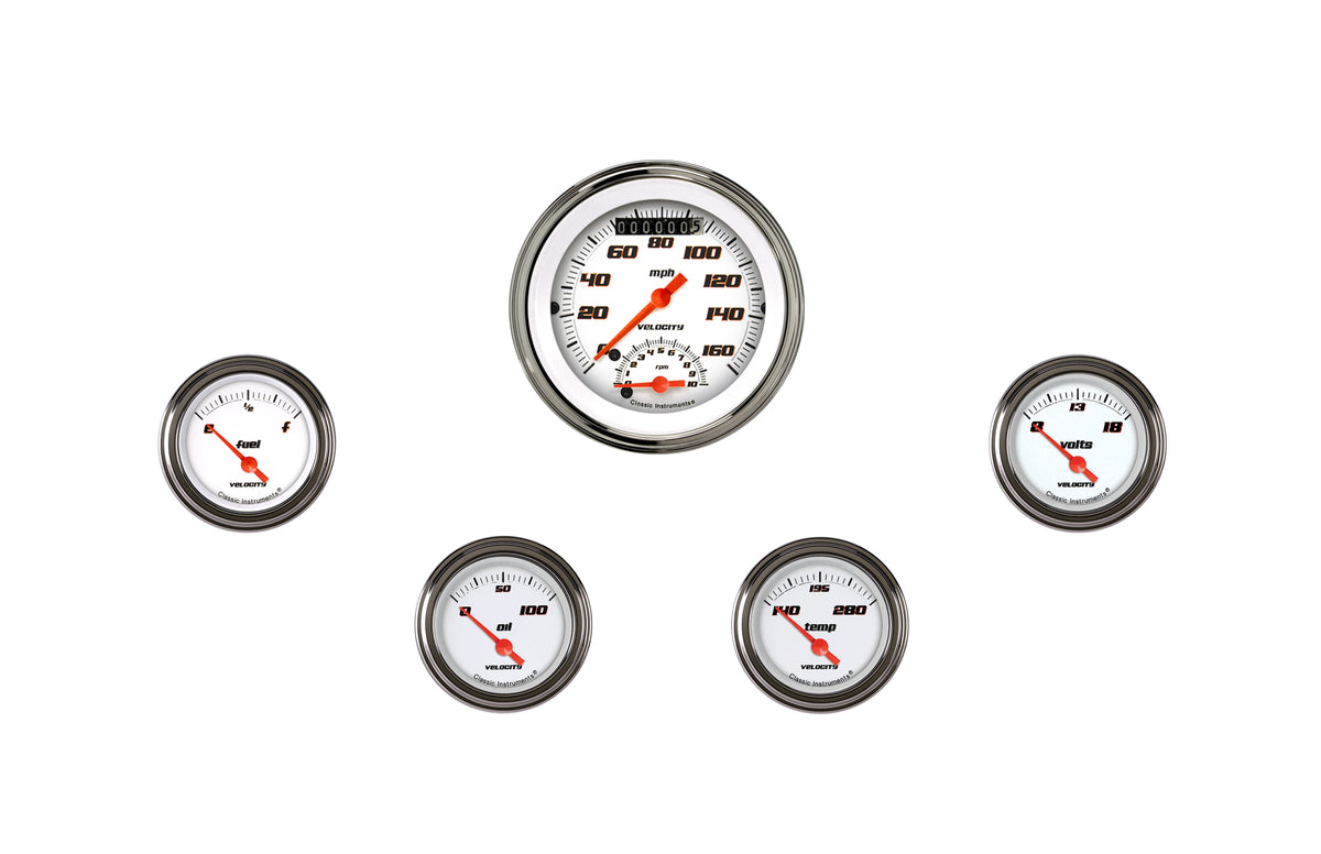 Classic Instruments Velocity White 3" Ultimate With Four Gauges GM - VS35WSLC