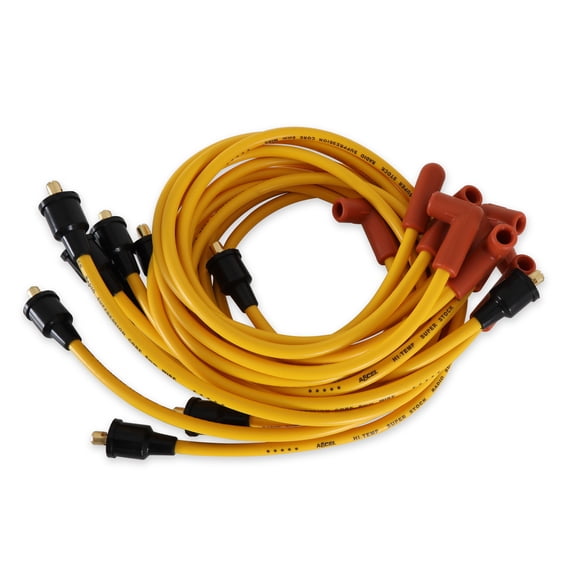 Spark Plug Wire Set- Super Stock Graphite Core 8mm-Chevy/ GMC V8 1955-74-Yellow ACCEL 4042