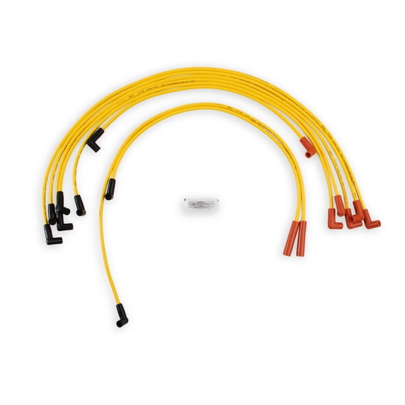 Spark Plug Wire Set- 8mm- Super Stock- Graphite Core- HEI Style Boots- Yellow SBC 5.0/5.7L 1978-1986 V8 - Super Stock - Spiral Core 4049