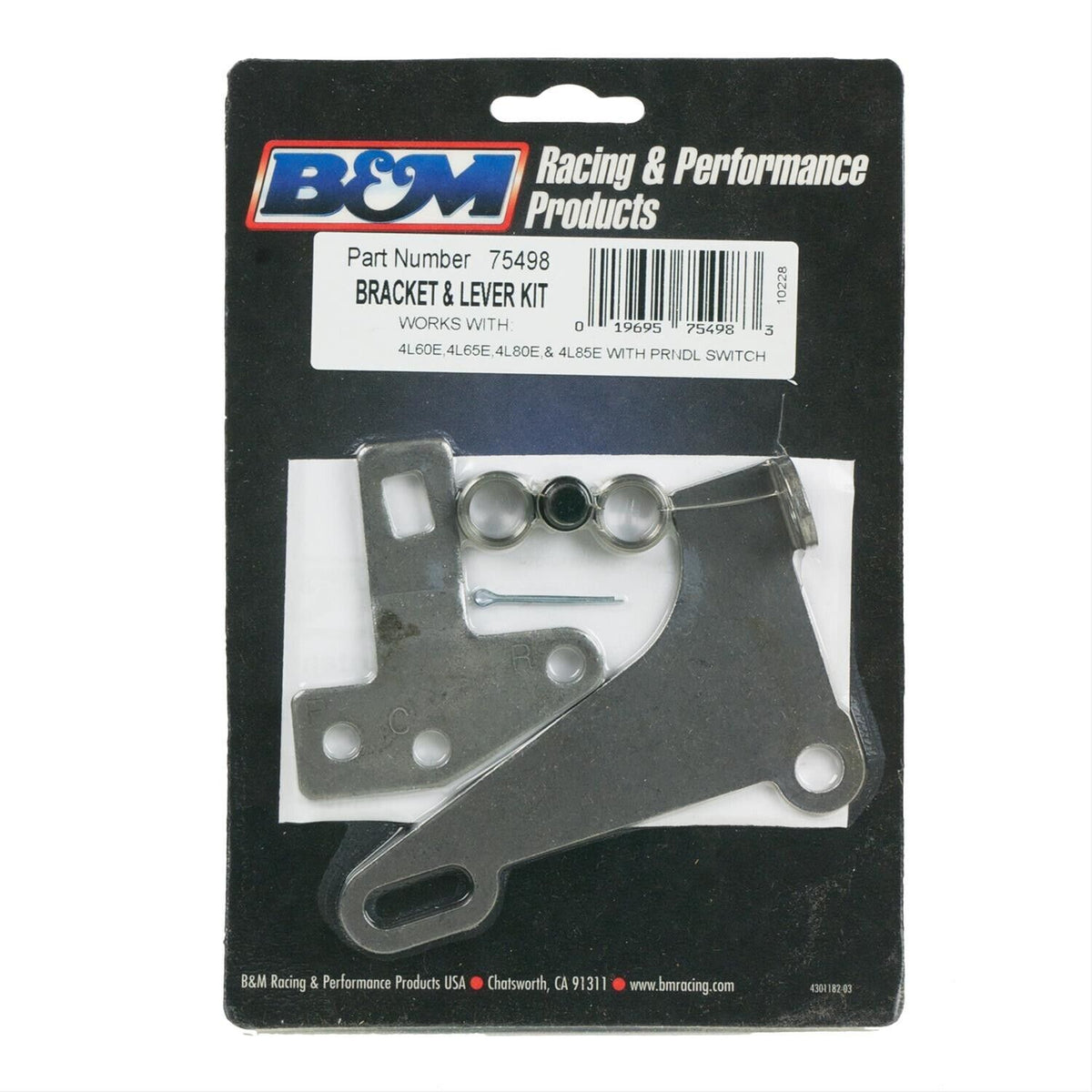 B&M Cable Bracket & Shift Lever Kit - GM 4L60E through 4L85E - Front Cable Exit 75498
