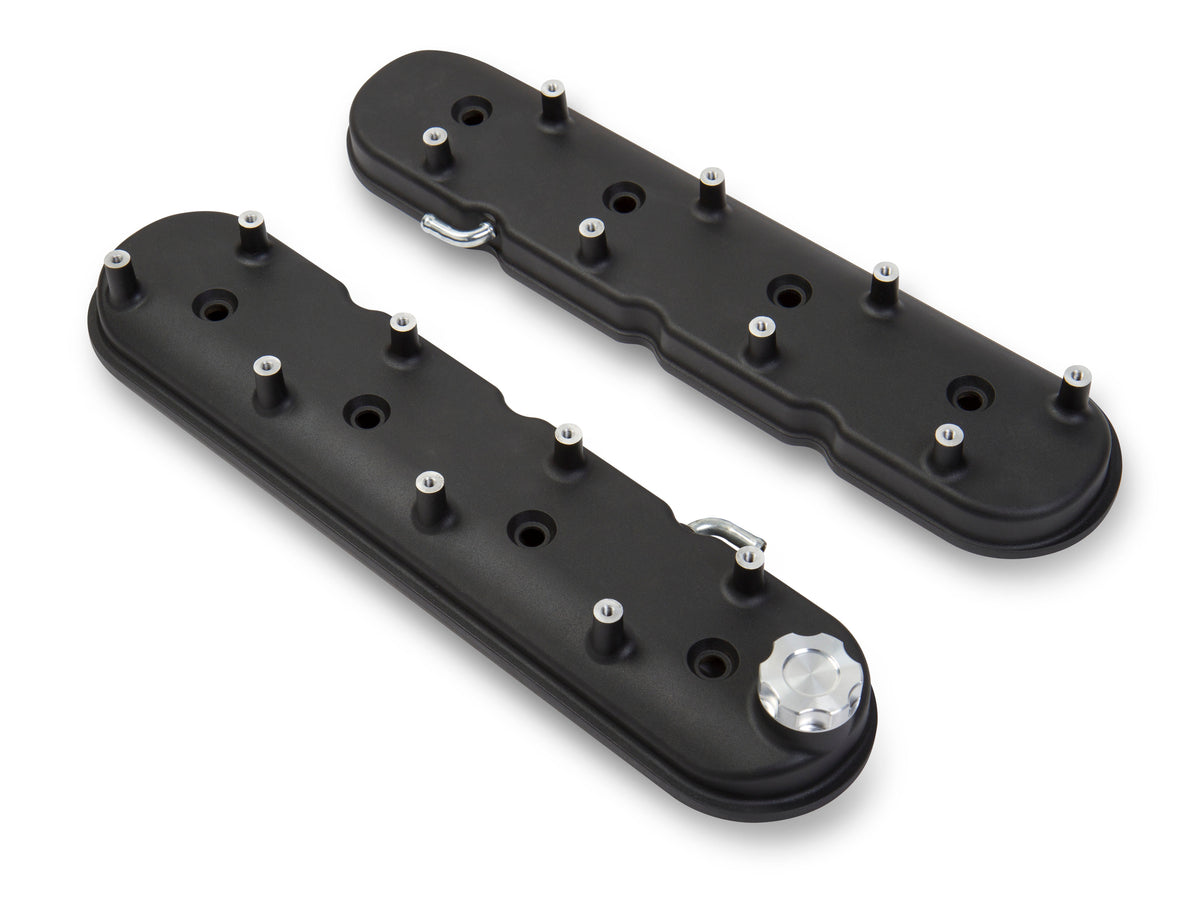 Holley LS Valve Covers - Satin Black Textured Finish - 241-91