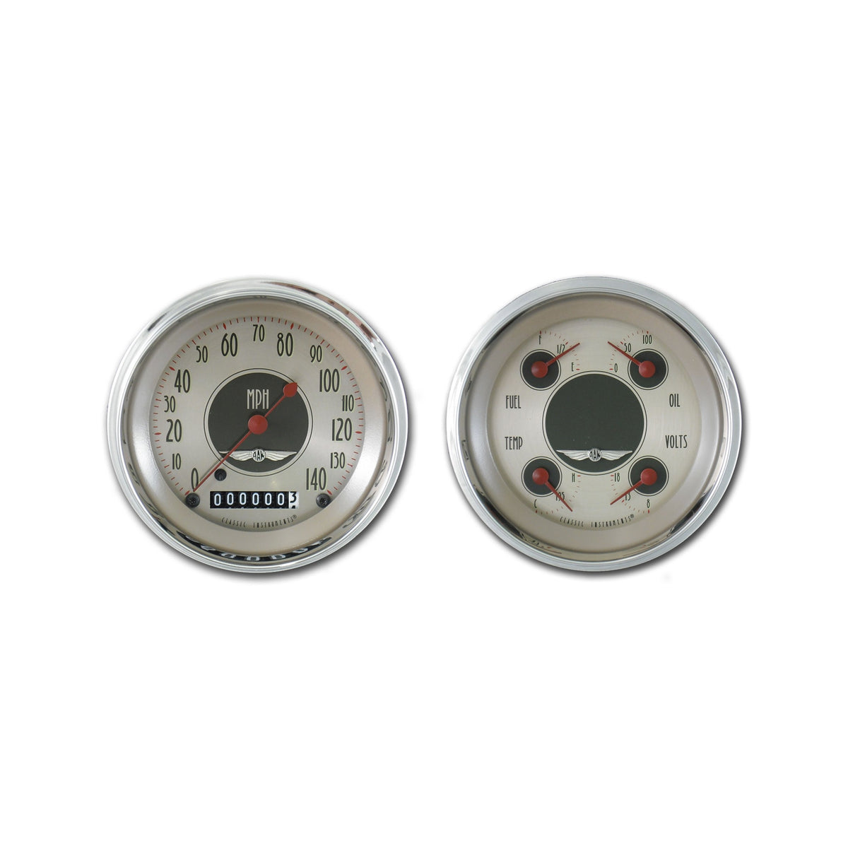Classic Instruments American Nickel Two Gauge Set - AN02SHC