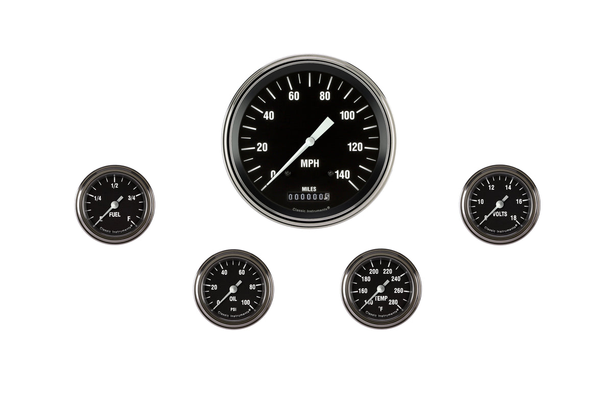 Classic Instruments Hot Rod Five Gauge Set - HR154SLF