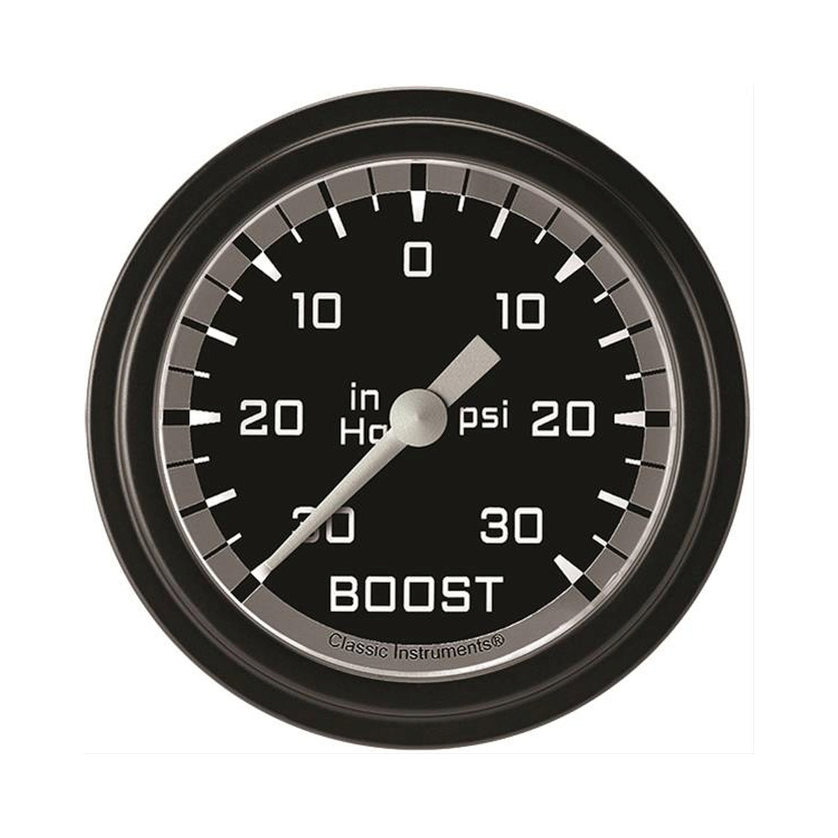 Classic Instruments Autocross Gray 2-5/8" Boost/Vacuum Gauge - AX341GBLF