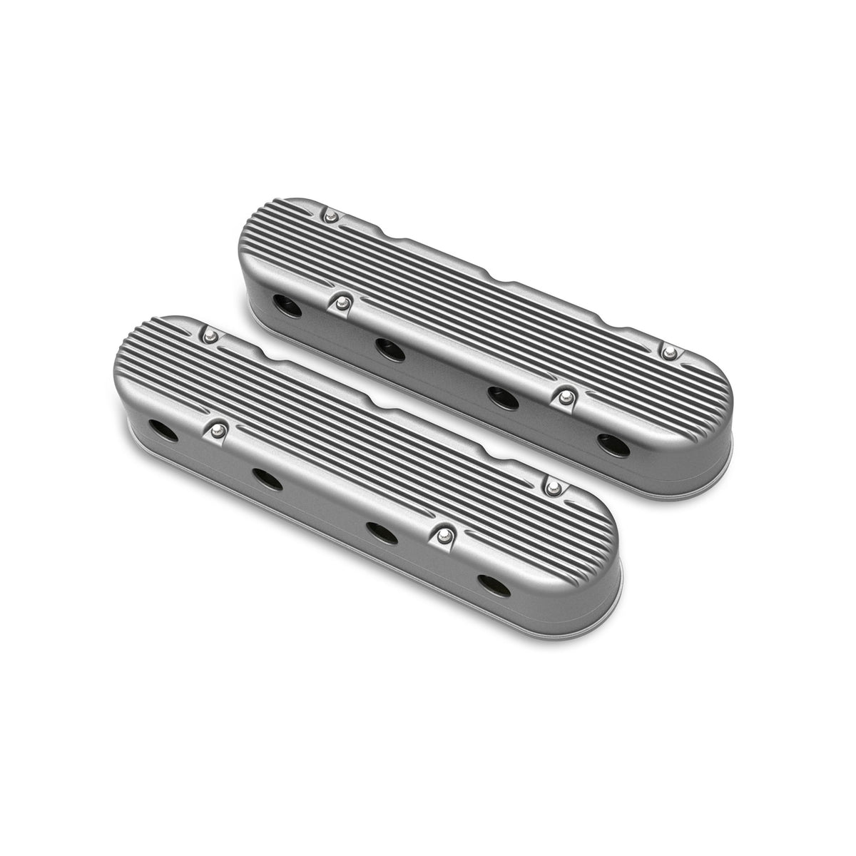 Holley 2-Piece Finned Valve Cover - Gen III/IV LS - Natural - 241-180