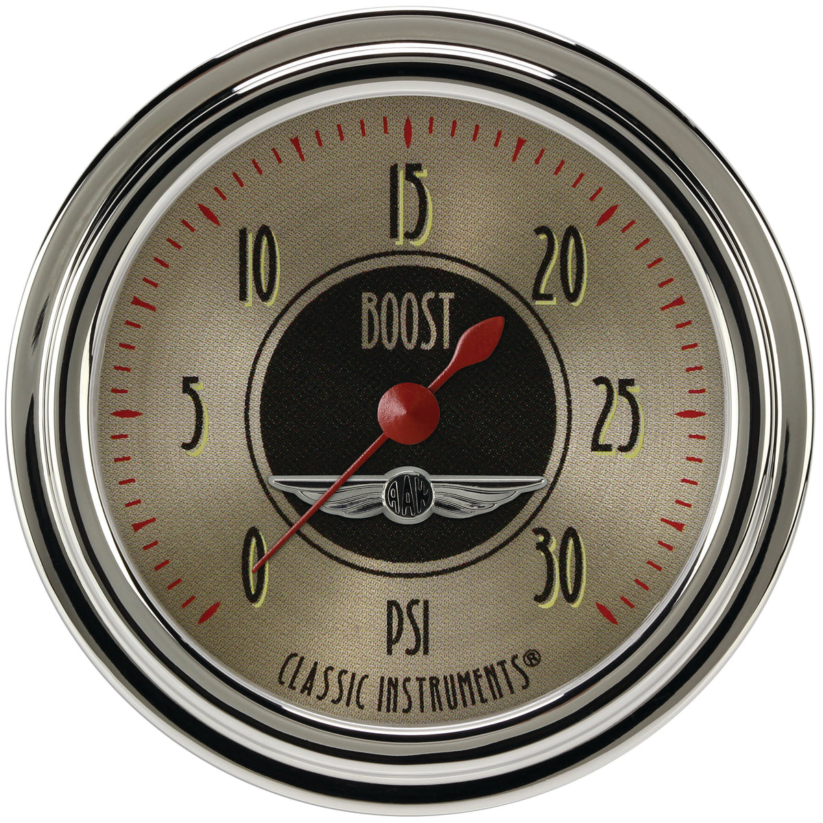 Classic Instruments All American Nickel 2-5/8" Boost Gauge (30 PSI) - AN342SLC