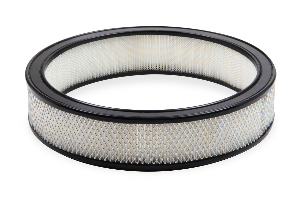 Holley Air Filter - 14"x3"  - White Paper Element - Black Ring - 120-178