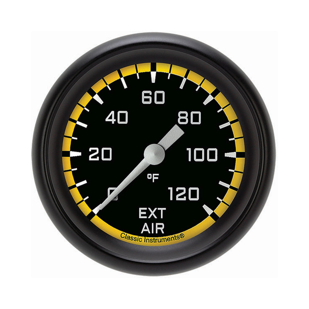 Classic Instruments Autocross Yellow 2-5/8" External Air Tempature Gauge - AX399YBPF