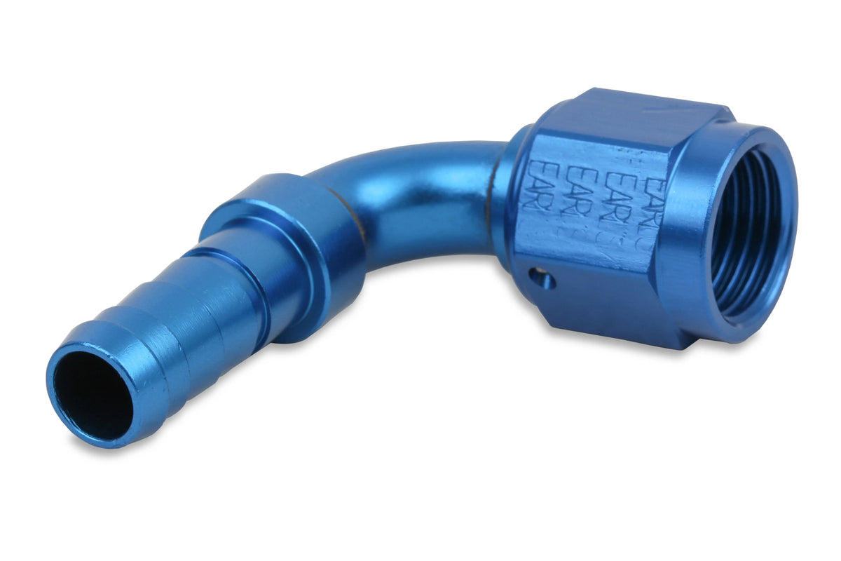 Earl’s Auto-Crimp Hose End - 90 Degree - Size -6 - Blue - 709106ERL