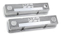Holley M/T Valve Covers - Vintage Style - Finned - SBC - Polished - 241-82