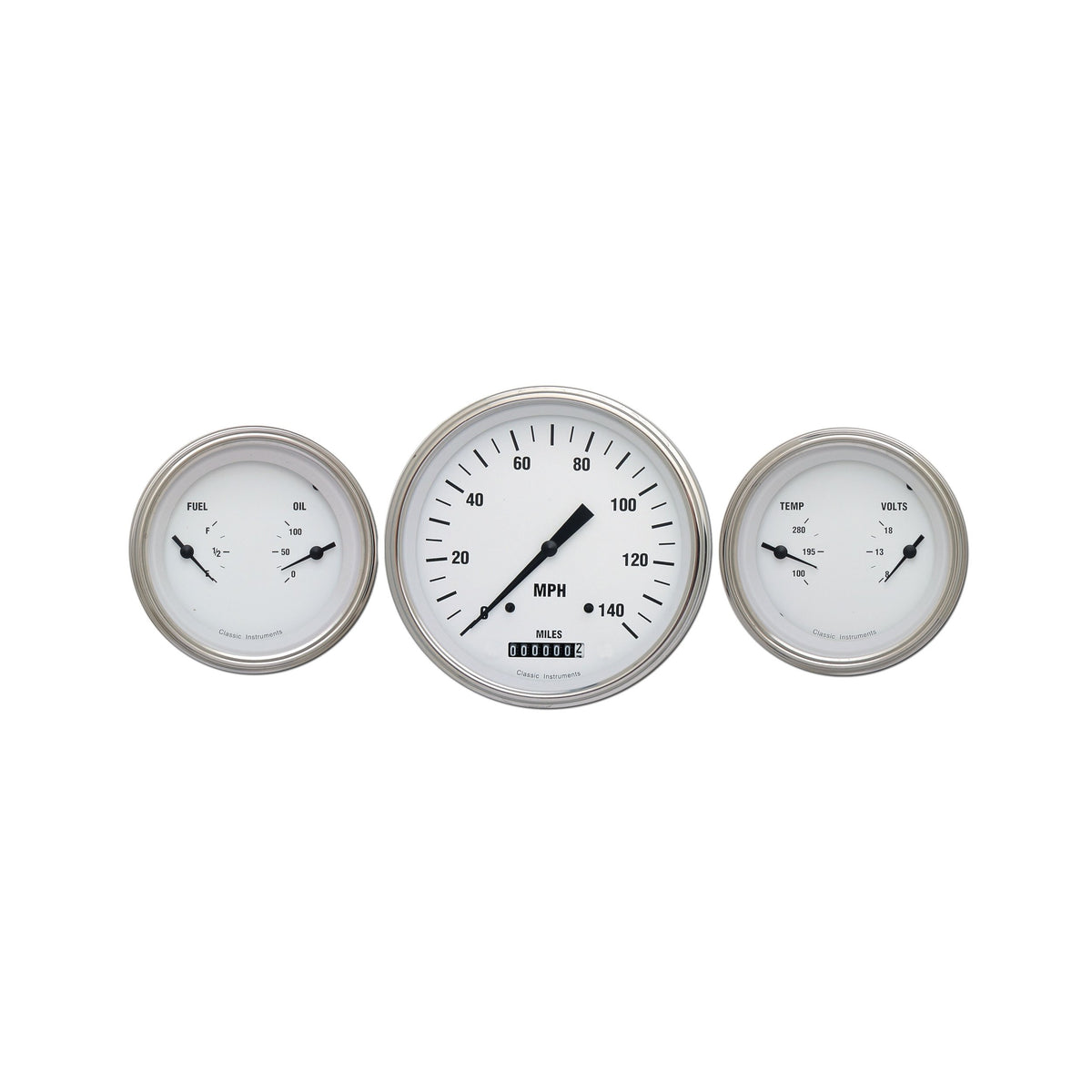 Classic Instruments White Hot Three Gauge Set - WH64SLF