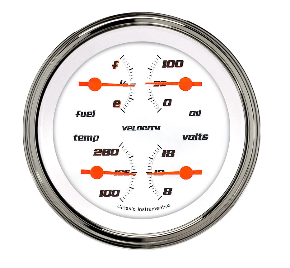 Classic Instruments Velocity White 3" Quad (0-30 Ohm) - VS77WSLF