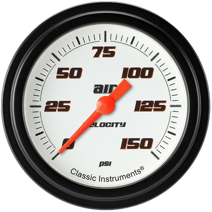 Classic Instruments Velocity White 2-5/8" Air Pressure Gauge - VS318WBLF