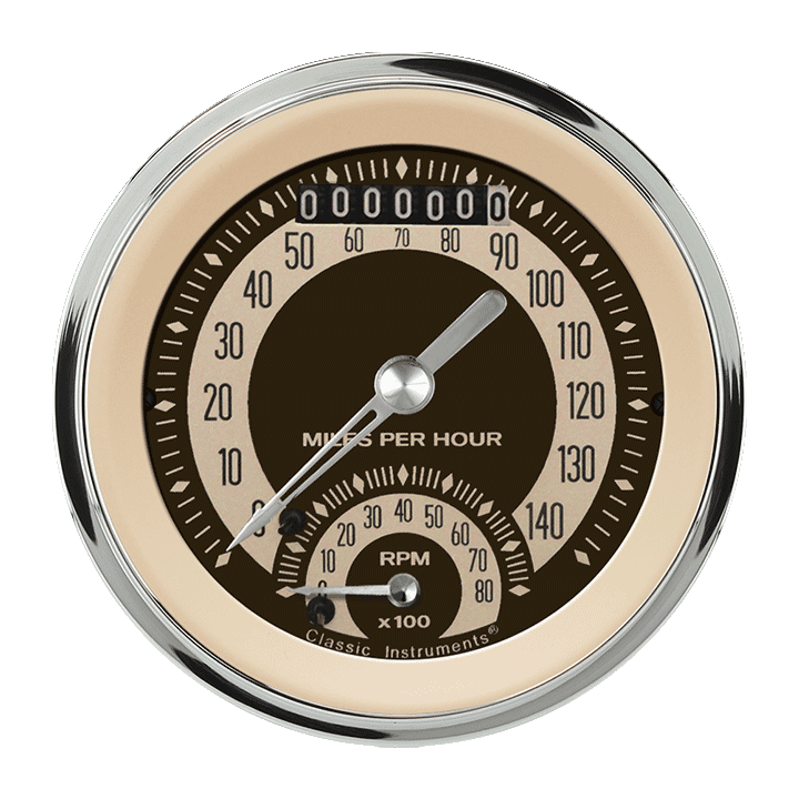 Classic Instruments Nostalgia VT 3-3/8" Ultimate Speedometer Gauge - NT20SHC