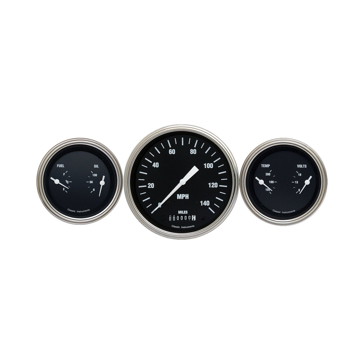 Classic Instruments Hot Rod 5" Speedometer with Two 3" Gauges GM - HR64SLC
