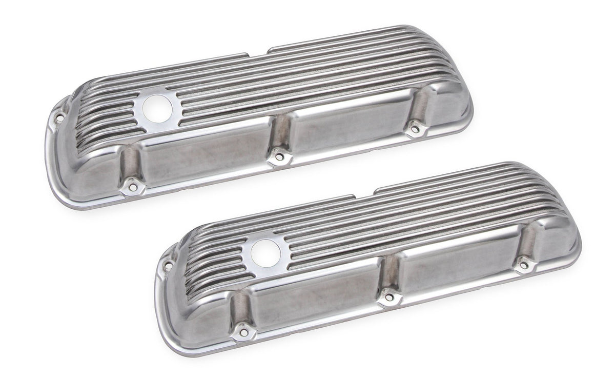Mr. Gasket Cast Aluminum Valve Covers Pair - Polished - 6861G