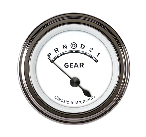 Classic Instruments Classic White 2-1/8" Gear Select W/OD - CW06SLC