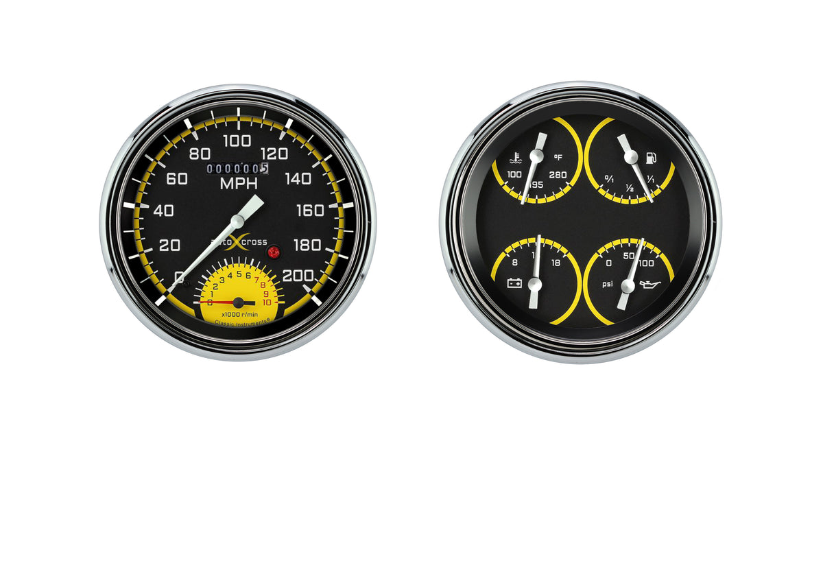 Classic Instruments 1947-53 AX Yellow Chevy Truck - Speedtachular/Quad-LS - CT47AXY62-LS