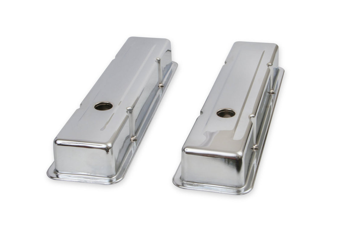 Mr. Gasket Chrome Valve Covers - Dual Cap Holes - 9800