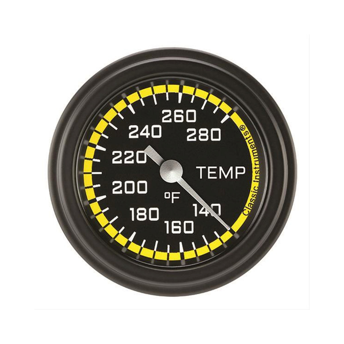 Classic Instruments AutoCross Yellow 2-1/8" Full Sweep Water Temp Gauge - AX126YBLF-06
