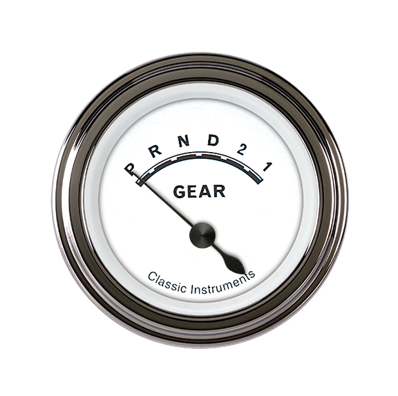 Classic Instruments Classic White 2-1/8" Gear Indicator - CW07SLF