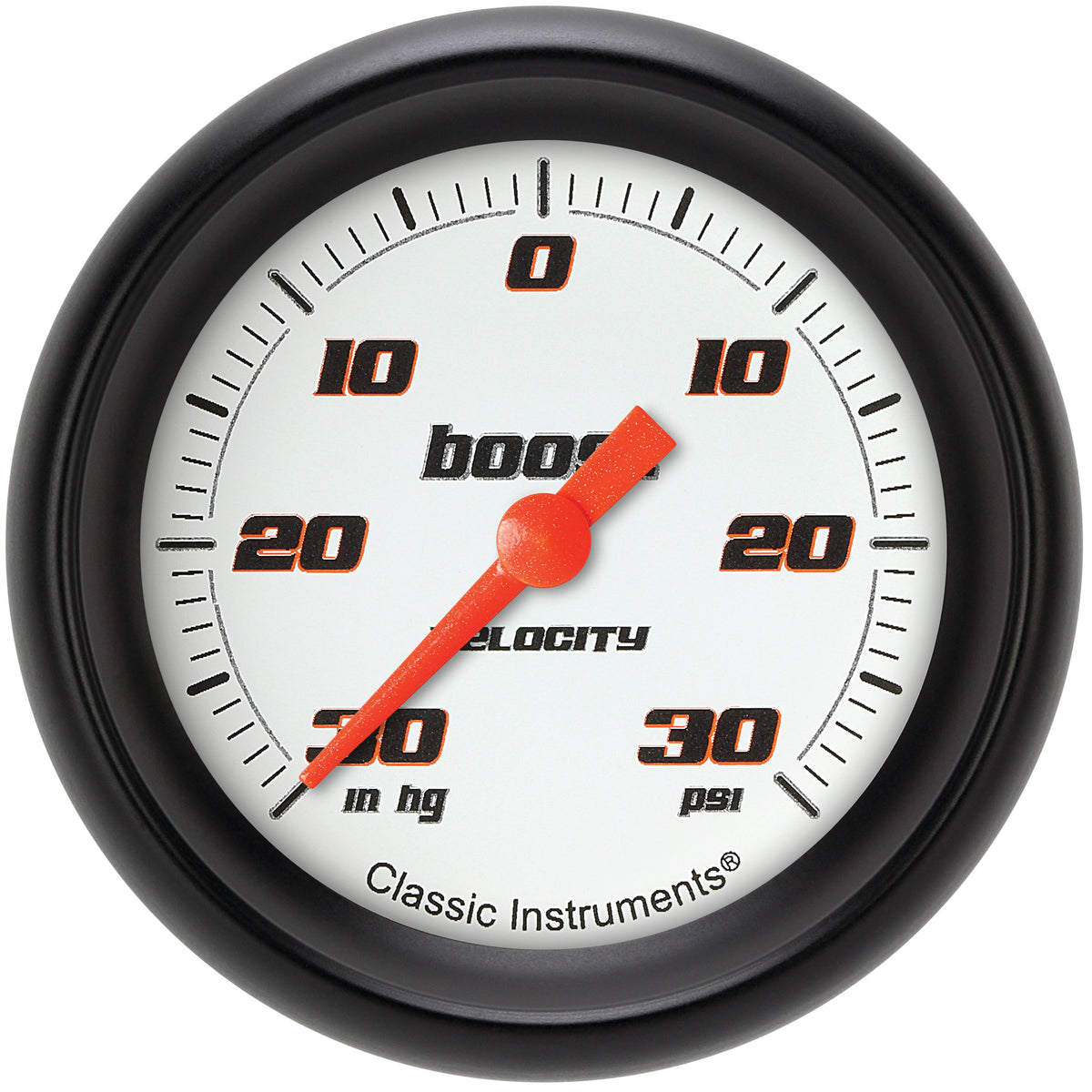 Classic Instruments Velocity White 2-5/8" Boost/Vac Gauge - VS341WBPF