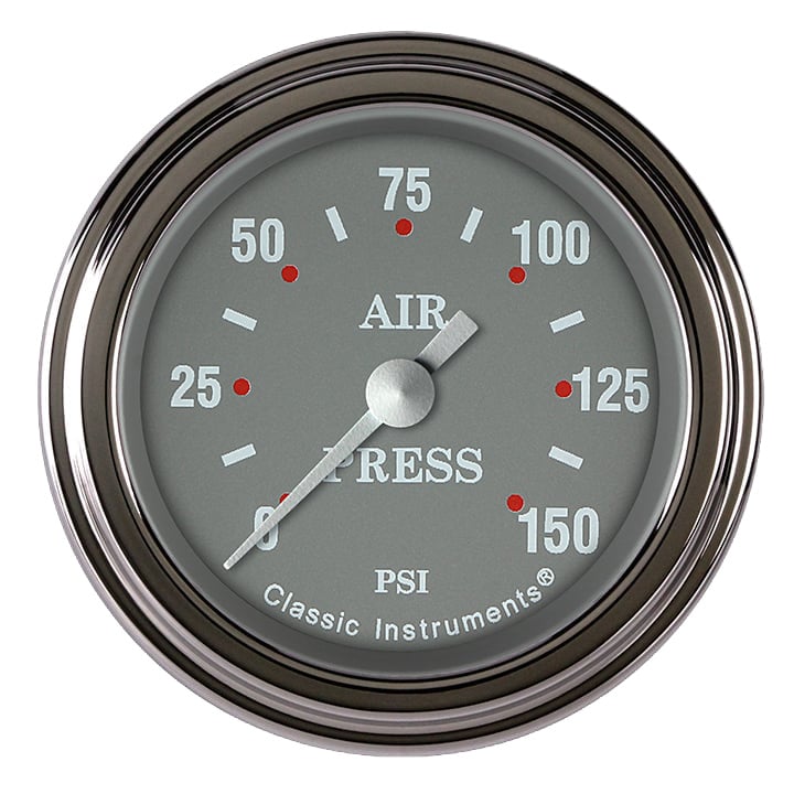 Classic Instruments Silver Gray 2-1/8" Air Pressure Gauge - SG118SLF