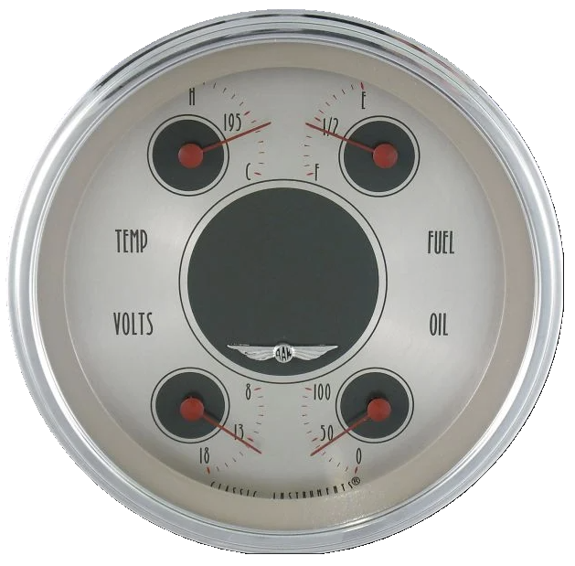 Classic Instruments All American Nickel 4-5/8" Quad Gauge - AN31SLC