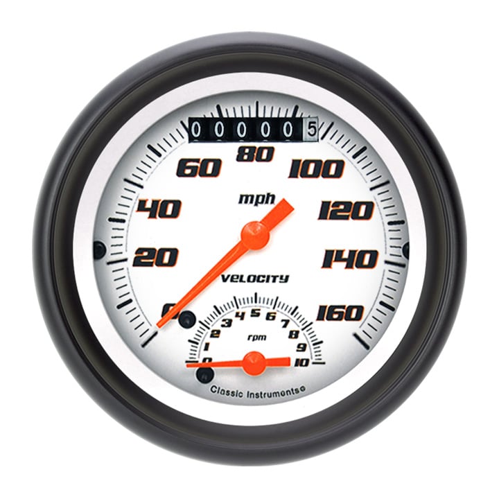 Classic Instruments Velocity White 3" Ultimate Speedometer Gauge - VS20WBPF
