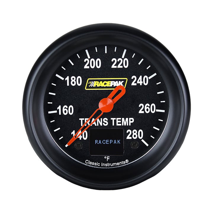 Classic Instruments Racepak 2-5/8" Black Trans Tempature Gauge - 250-CI-327BB