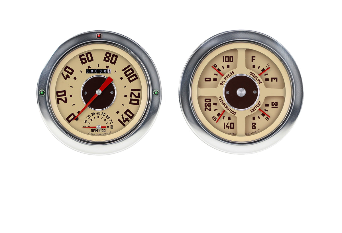 Classic Instruments 1954-55 GMC Chevy Truck SpeedTach & Quad Gauge Set LS - CT54GM62-LS