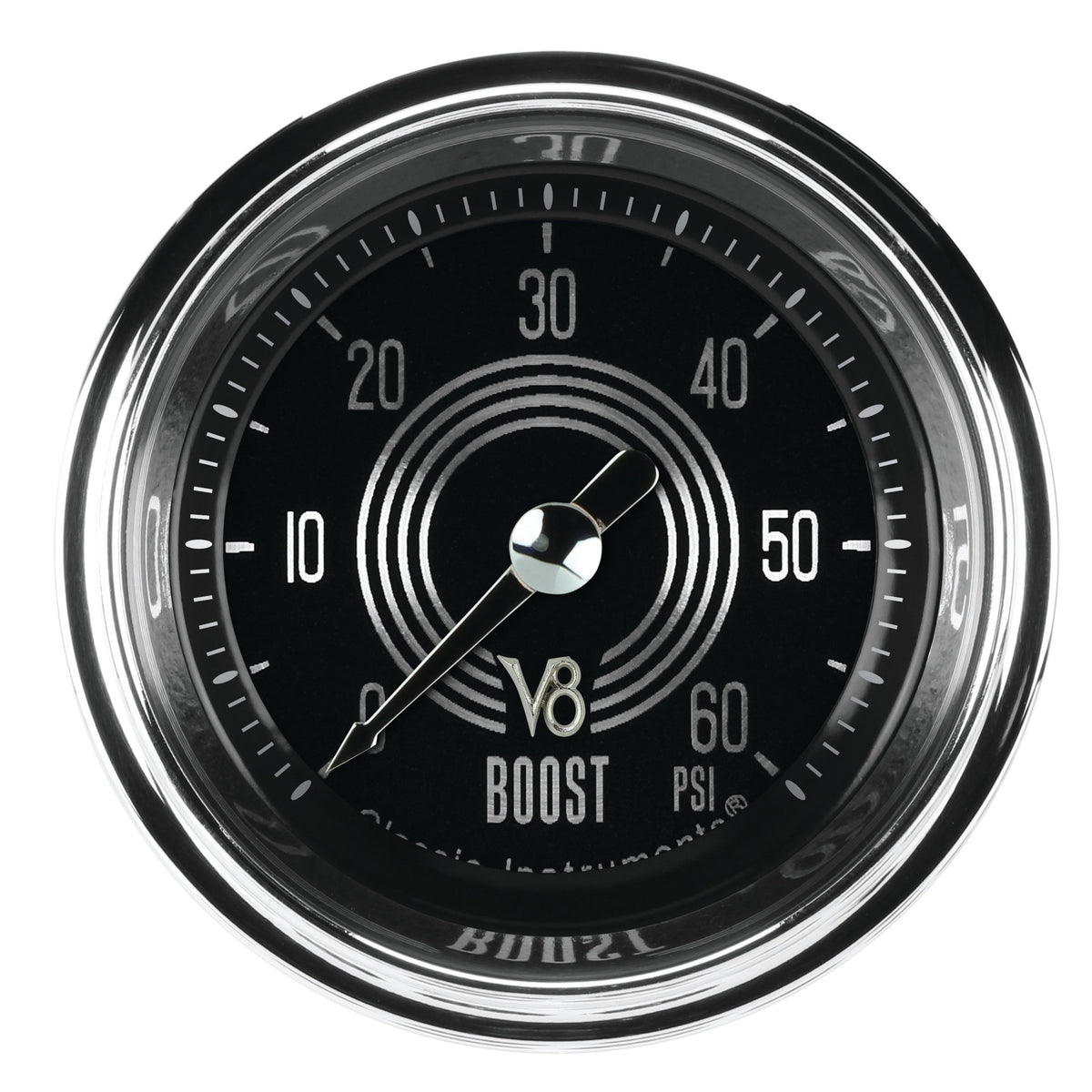 Classic Instruments V8 Speedster 2-1/8" Boost Gauge (60 PSI) - V8SR143SHC