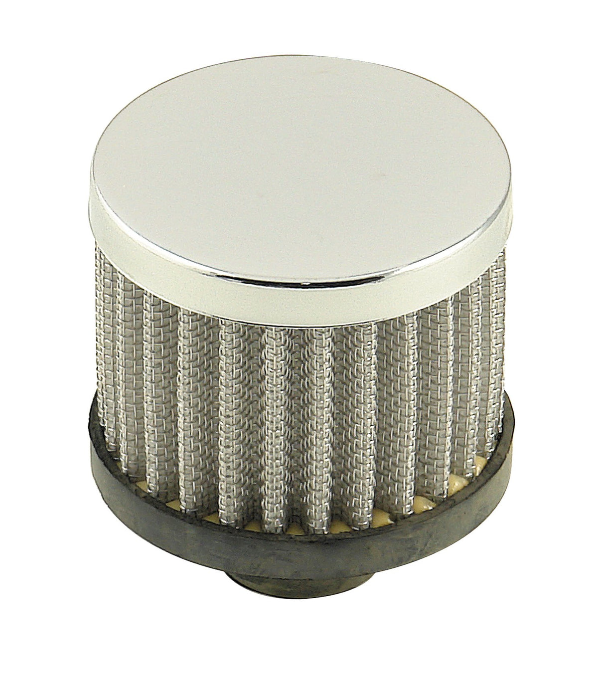 Mr. Gasket Chrome Valve Cover Breather - Push On Style Open Element - 2049
