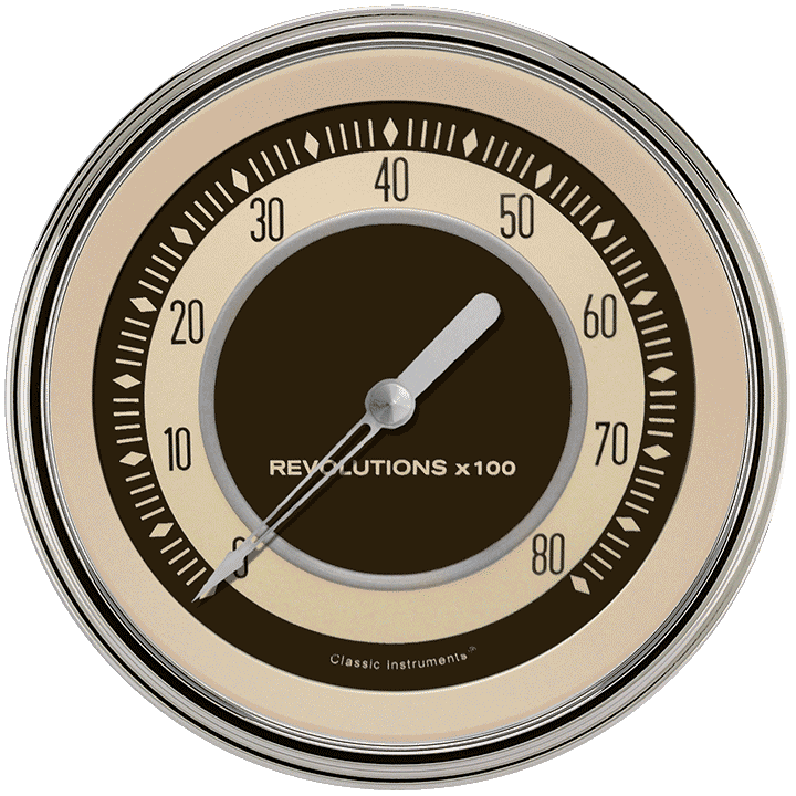 Classic Instruments Nostalgia VT 5" Tachometer Gauge (8000 RPM) - NT71SLF