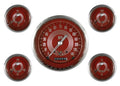 Classic Instruments V8 Red Steelie Five Gauge Set - V8RS54SLC