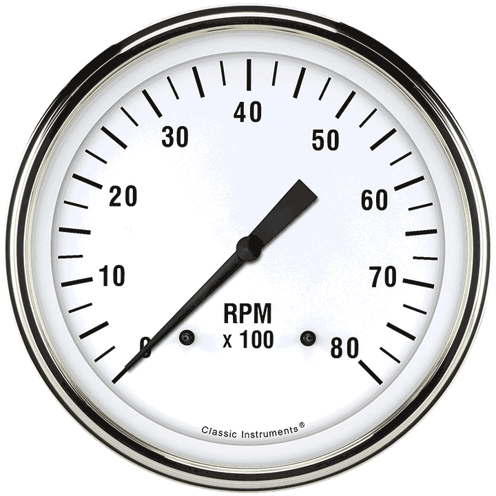 Classic Instruments White Hot 4-5/8" Tachometer Gauge - WH71SLF