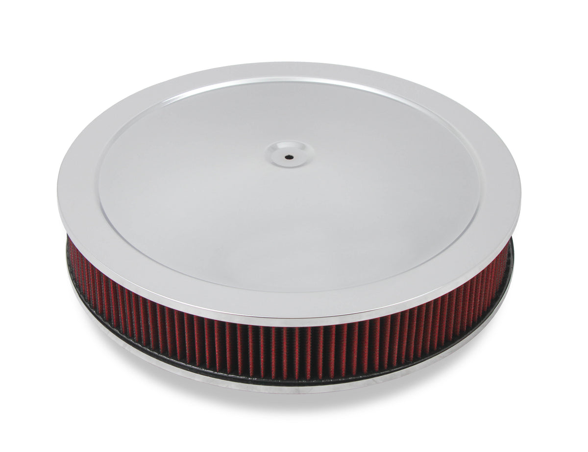 Holley 4150 Drop Base Air Cleaner Chrome w/3" Red Washable Gauze Filter - 120-4130