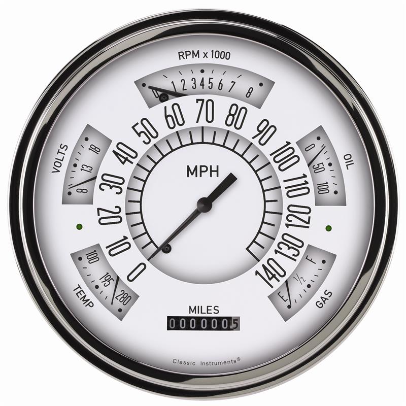 Classic Instruments 1949-50 Shoebox White Gauge Package - FC49W