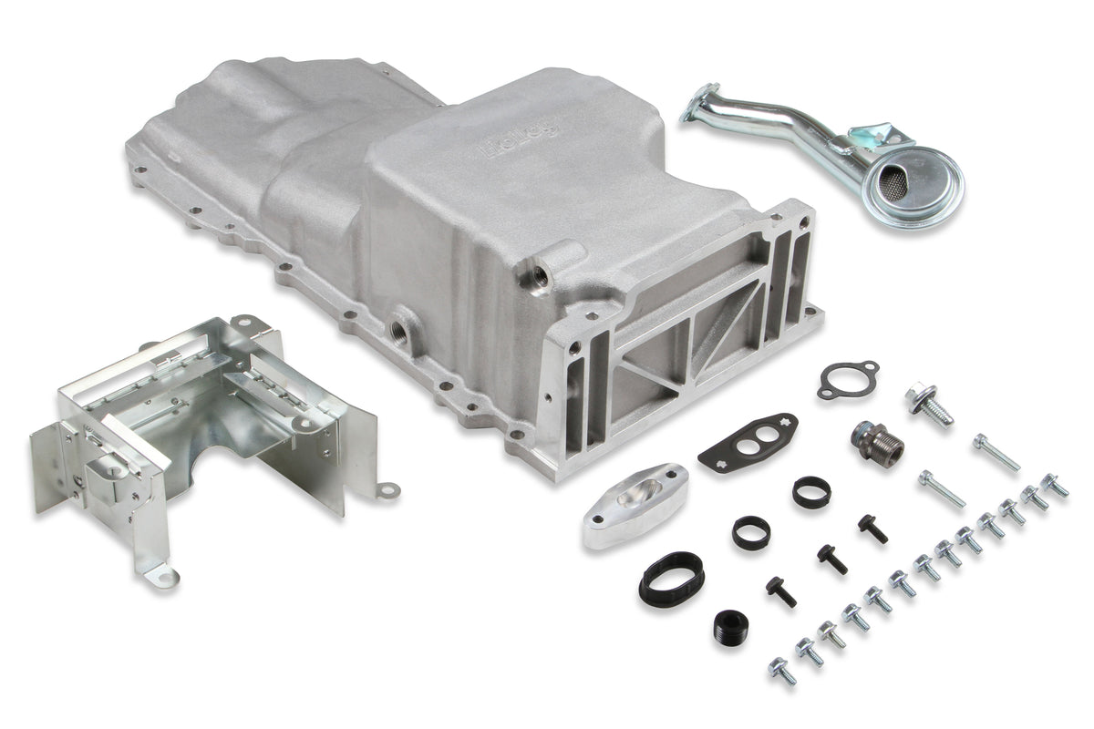 Holley GM Gen V LT Swap Oil Pan - Drag Race - As Cast with Turbo Oil Return - 302-22