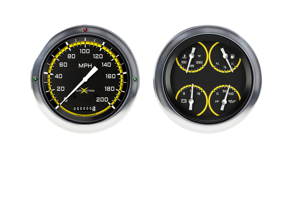 Classic Instruments Autocross Yellow 1954-55 Chevy Truck Package - CT54AXY52