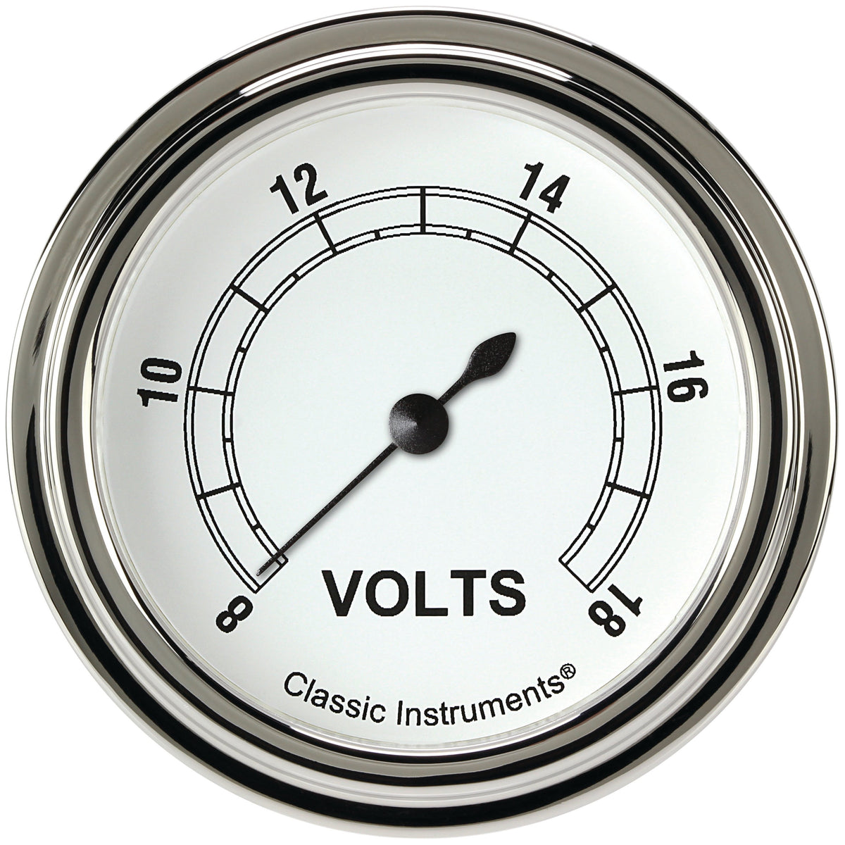 Classic Instruments Classic White 2-5/8" Volt Gauge - CW330SLF