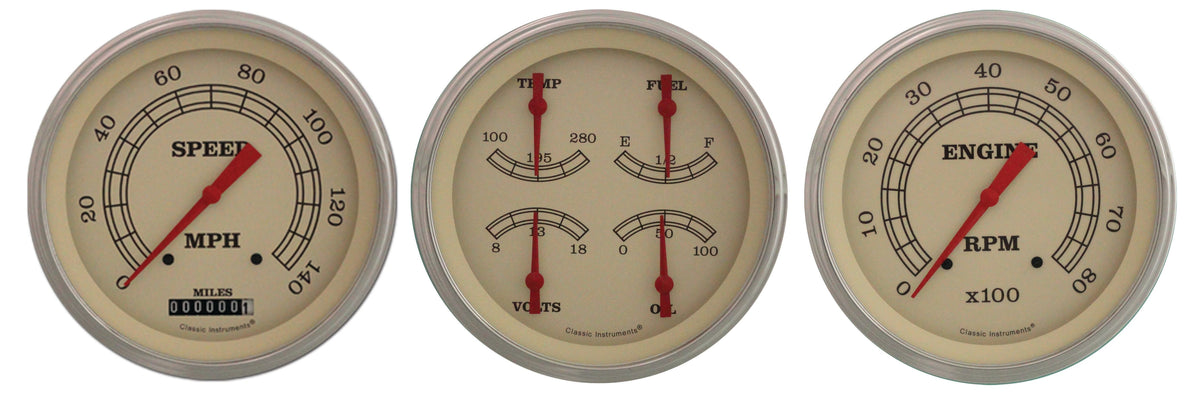 Classic Instruments Vintage Series Three Gauge Set - VT53SLF